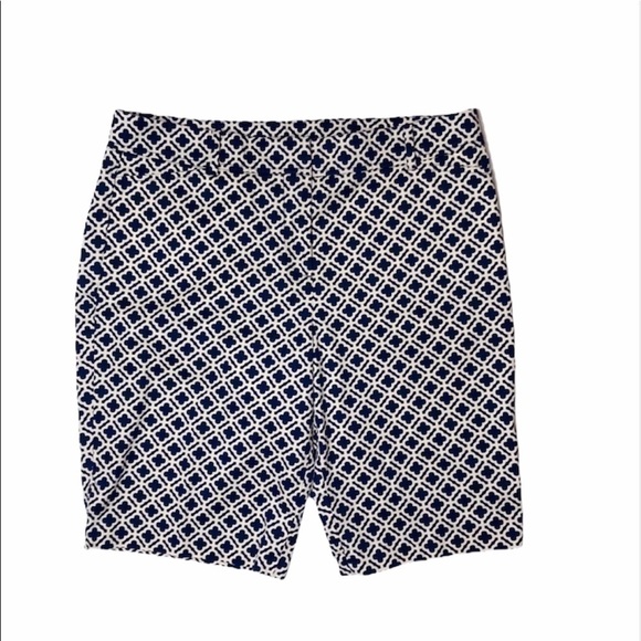 Talbots Pants - TALBOTS Navy/ White Print Perfect Shorts Size 8